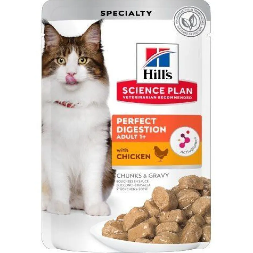 Hill's Adult Science Plan Perfect Digestion Frango Saqueta para gatos