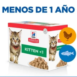 Hill's Kittenn Science Plan Frango e Peixe saqueta para gatos - Multipack 12