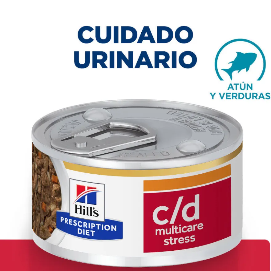 Hill's Prescription Diet c/d Cuidado Urinario Stress Guisado de Atum lata para gatos