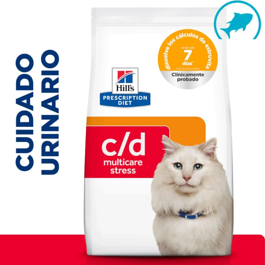 Hill's Prescription Diet c/d Urinary Stress Peixe Azul Ração para gatos