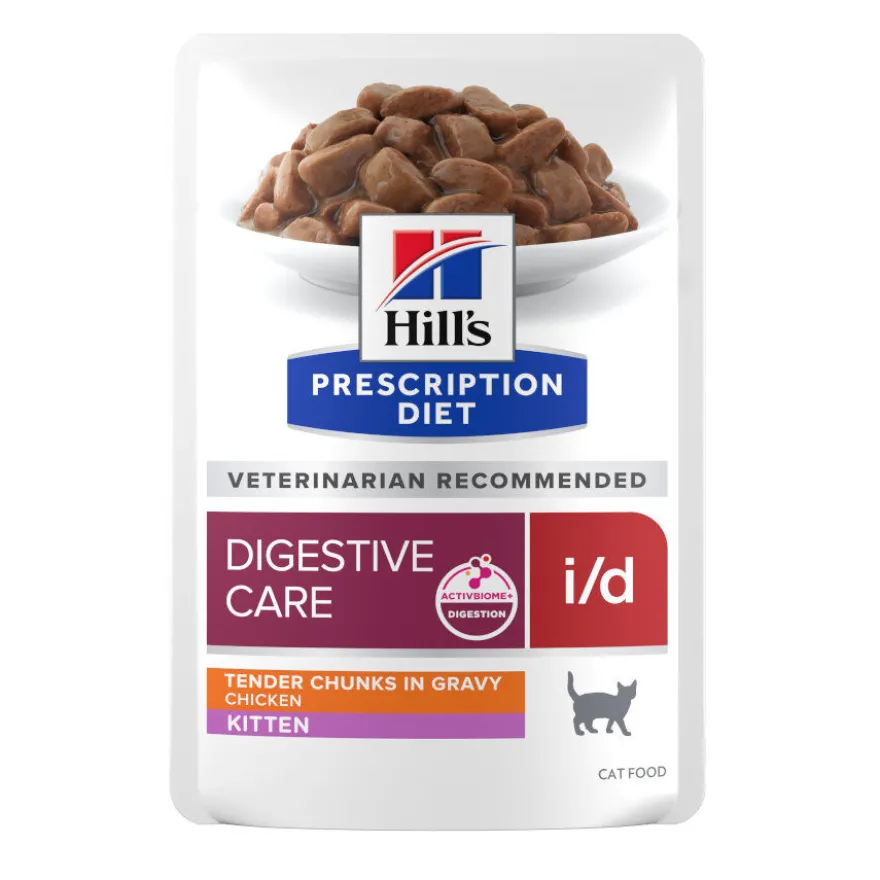 Hill's Prescription Diet I/D Digestive Care Kitten Comida húmida de frango em lata para gatinhos
