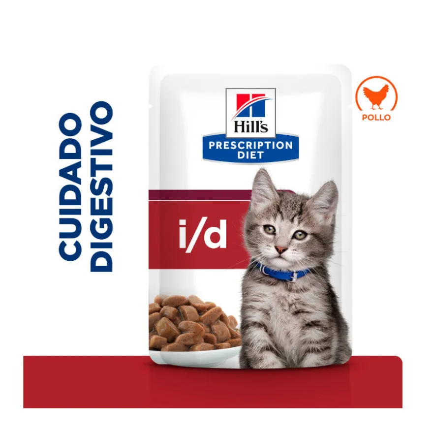 Hill's Prescription Diet I/D Digestive Care Kitten Comida húmida de frango em lata para gatinhos