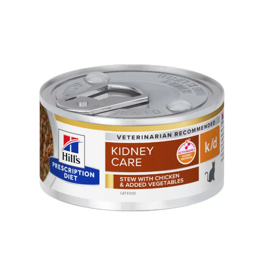 Hill's Prescription Diet Kidney Care k/d guisado de frango e legumes em lata para gatos