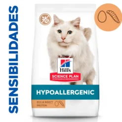 Hill's Science Plan Adult Hypoallergenic Ovo e Insetos ração para gatos