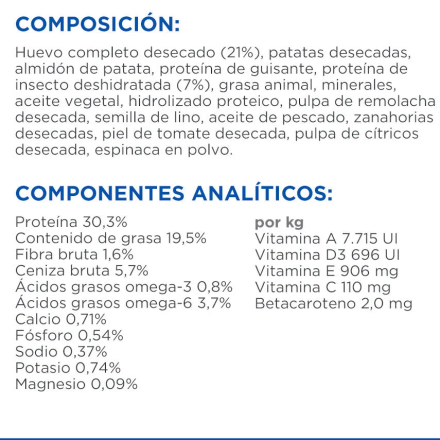 Hill's Science Plan Adult Hypoallergenic Ovo e Insetos ração para gatos