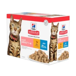 Hill’s Science Plan Light Adult Alimento húmido de peixe azul e frango para gatos