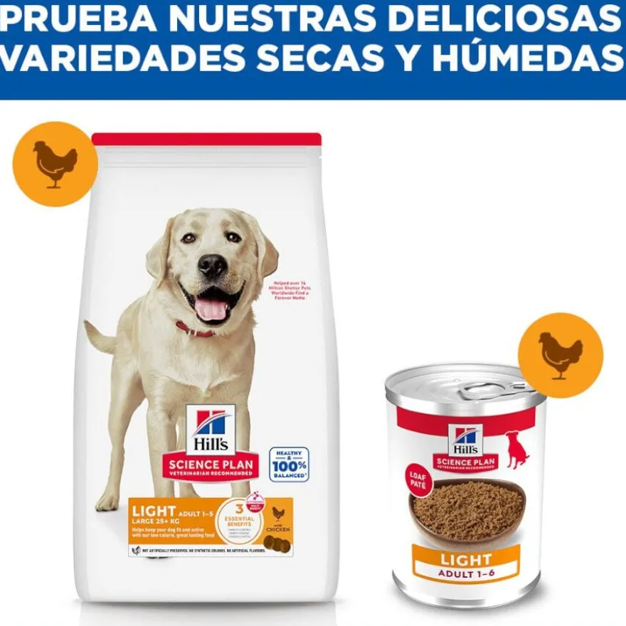 Hill's Science Plan Light Raçaõ de frango para cães adultos de raças grandes