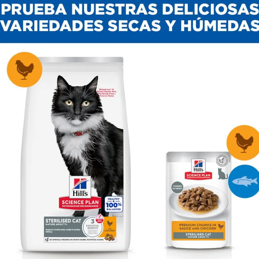 Hill's Science Plan Mature Sterilised Ração de frango para gatos esterilizados