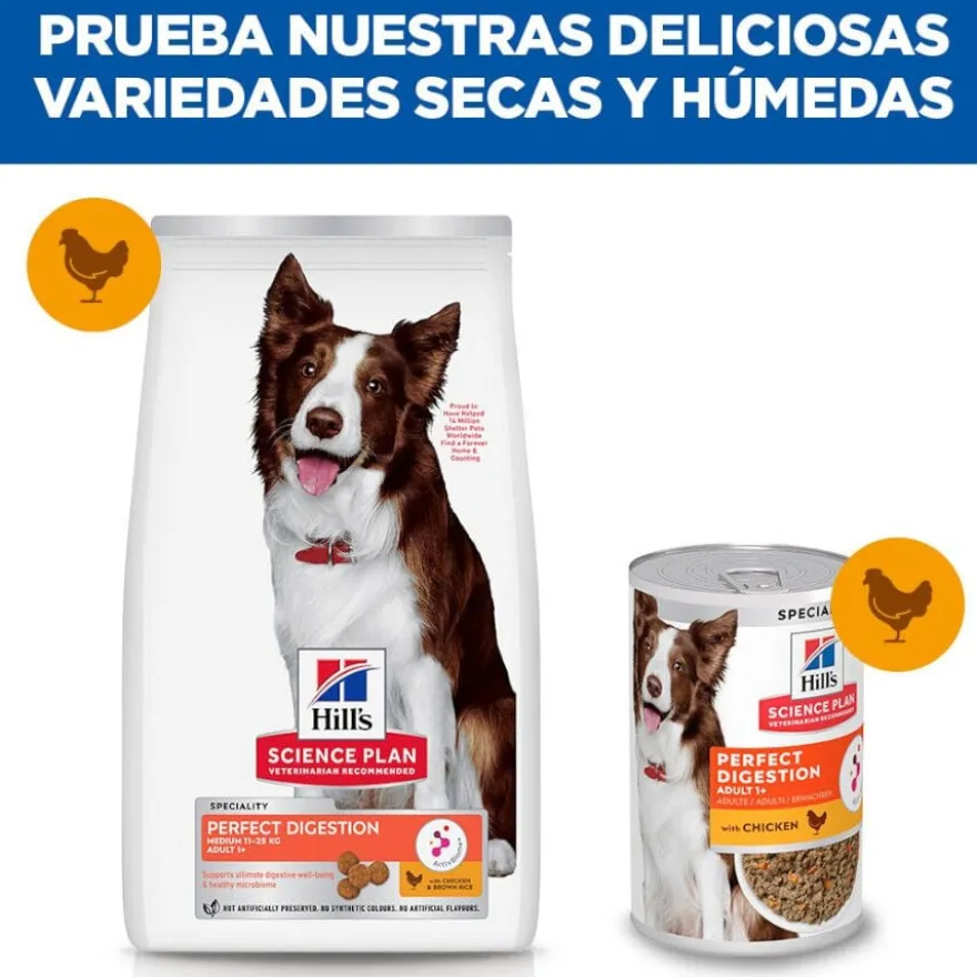 Hill'sScience Plan Perfect Digestion Medium Adult Ração de frango para cães