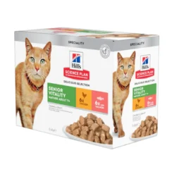 Hill's Science Plan Senior Vitality Sachê de frango e salmão em molho para gatos