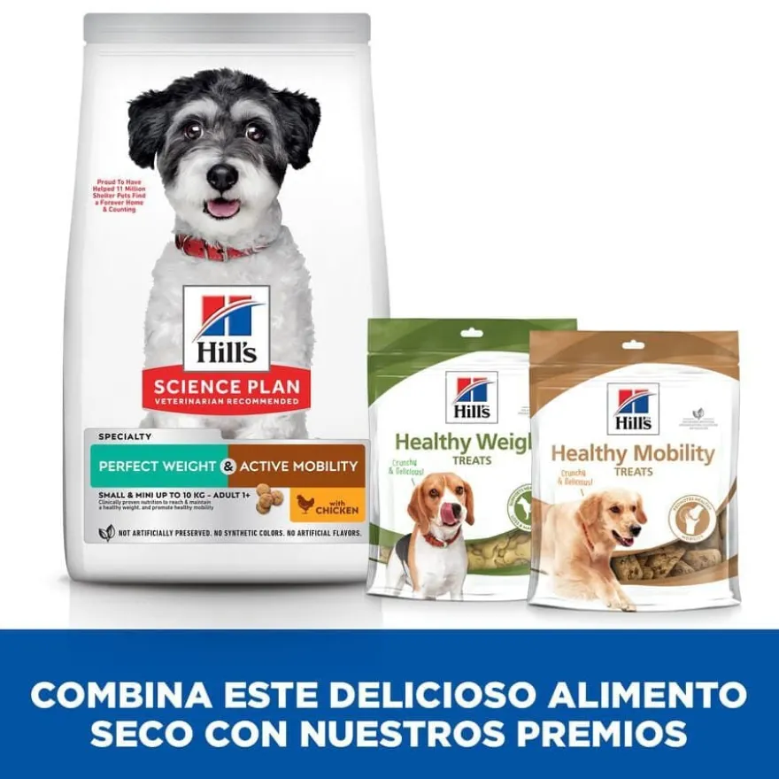 Hill's Small y Mini Perfect Weight y Active Mobility Frango ração para cães