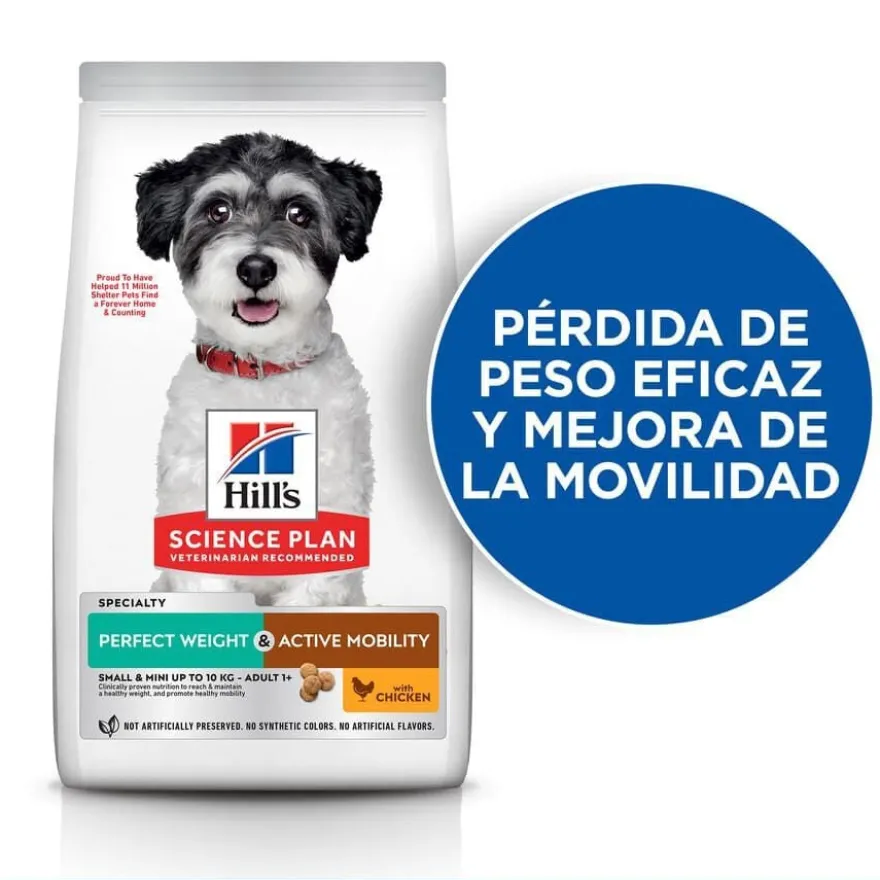 Hill's Small y Mini Perfect Weight y Active Mobility Frango ração para cães