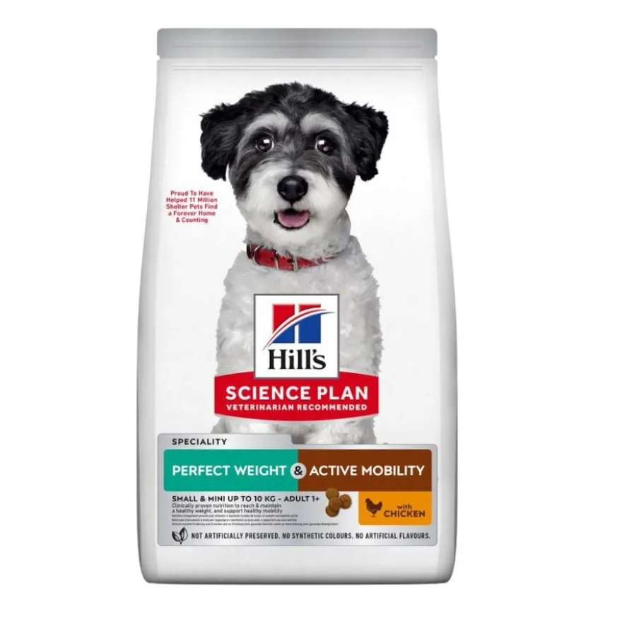 Hill's Small y Mini Perfect Weight y Active Mobility Frango ração para cães