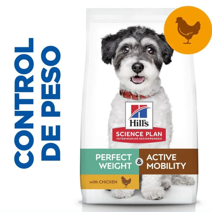 Hill's Small y Mini Perfect Weight y Active Mobility Frango ração para cães