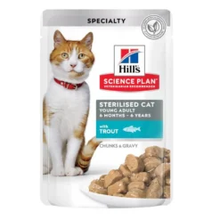 Hill's Young Adult Science Plan Sterilised Truta Saqueta em Molho para gatos