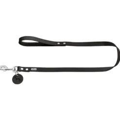 Hunter Trela de Couro Negro para cães
