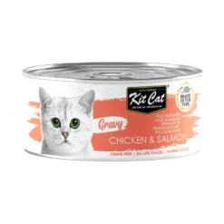 Kit Cat Comida húmida de frango e salmão em lata para gatos
