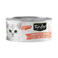 Kit Cat Comida húmida de frango e salmão em lata para gatos