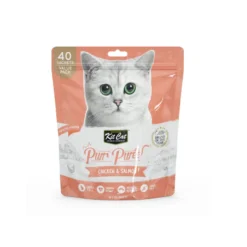 Kit Cat PurPuree Comida húmida de frango e salmão em saquetas para gatos