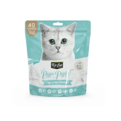 Kit Cat PurPuree Hairball Comida húmida de atum e fibra em saquetas para gatos