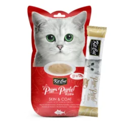 Kit Cat PurPuree Plus Skin & Coat Snack de atum para gatos