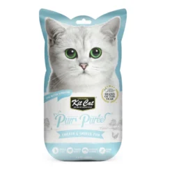 Kit Cat PurPuree Snack de frango e peixe fumado para gatos
