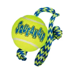 Kong Air Dog Squeakair bola com corda para cães