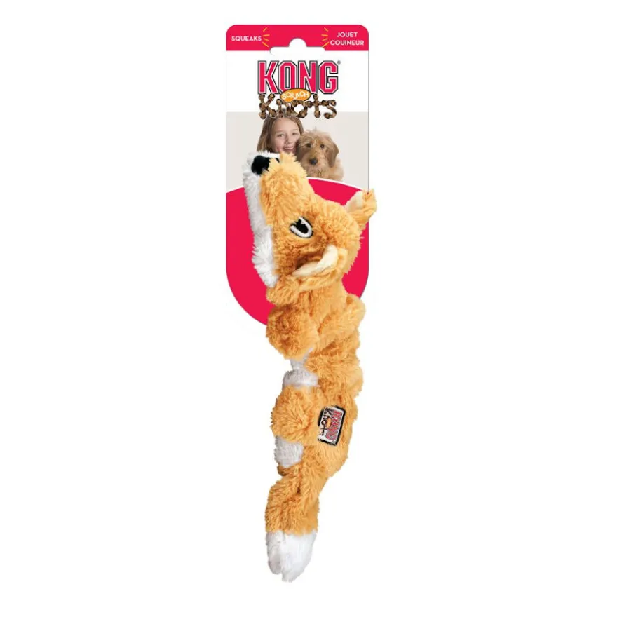 Kong Scrunch Knots Raposa de peluche para cães