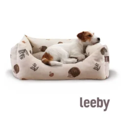 Leeby Alcofa branca com ouriços para cães