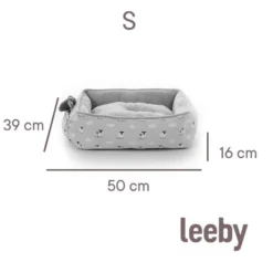 Leeby Alcofa de ovelhas com almofada amovível e brinquedo para cachorros