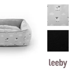 Leeby Alcofa de ovelhas com almofada amovível e brinquedo para cachorros