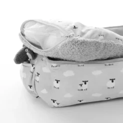 Leeby Alcofa de ovelhas com almofada amovível e brinquedo para cachorros