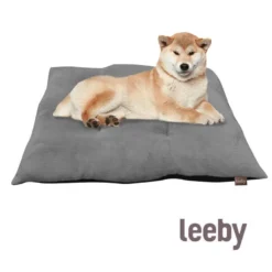 Leeby Almofada Acolchoada de Veludo Cinzenta para cães