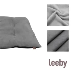 Leeby Almofada Acolchoada de Veludo Cinzenta para cães