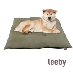 Leeby Almofada Acolchoada de Veludo Verde para cães