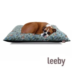 Leeby Almofada Acolchoada Turquesa com Flores para cães