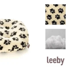 Leeby Almofada oval com estampado de patas para cães