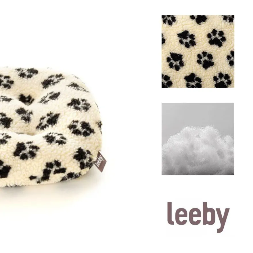 Leeby Almofada oval com estampado de patas para cães
