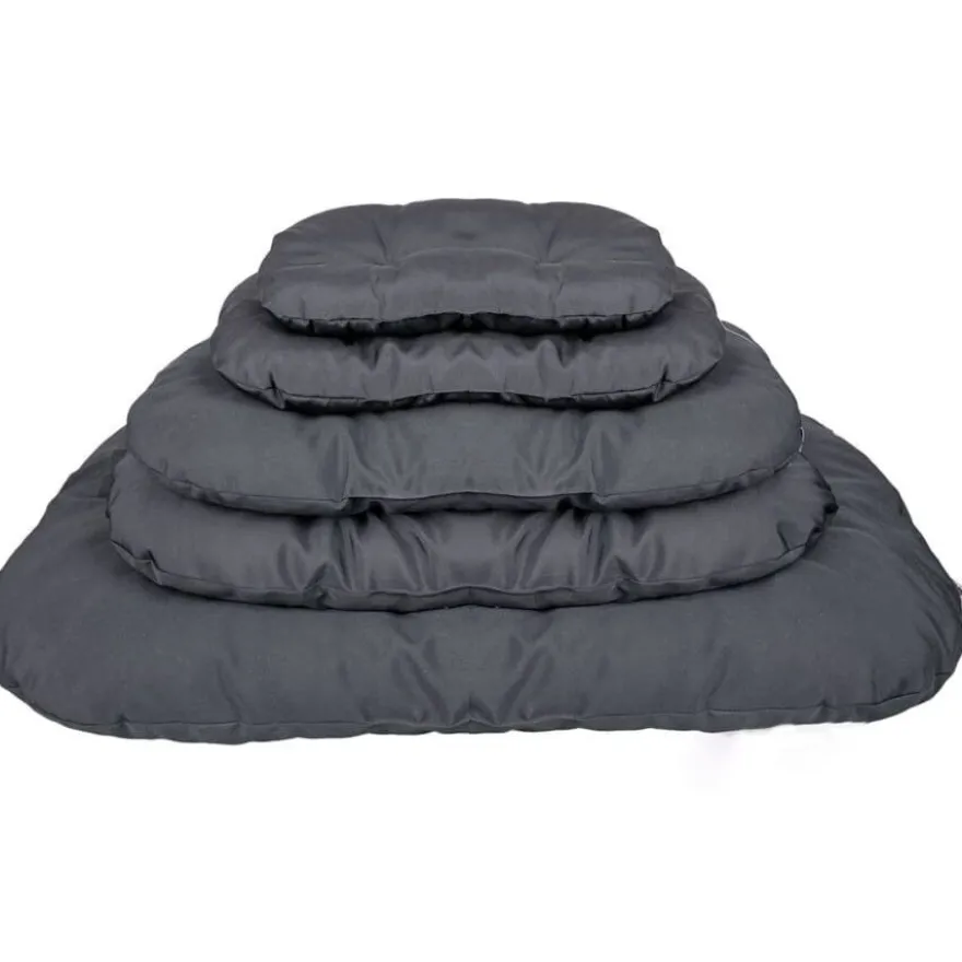 Leeby almofada oval preta para cães