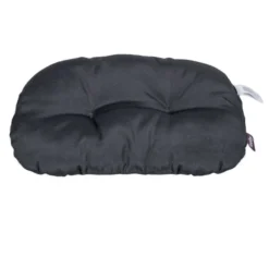 Leeby almofada oval preta para cães