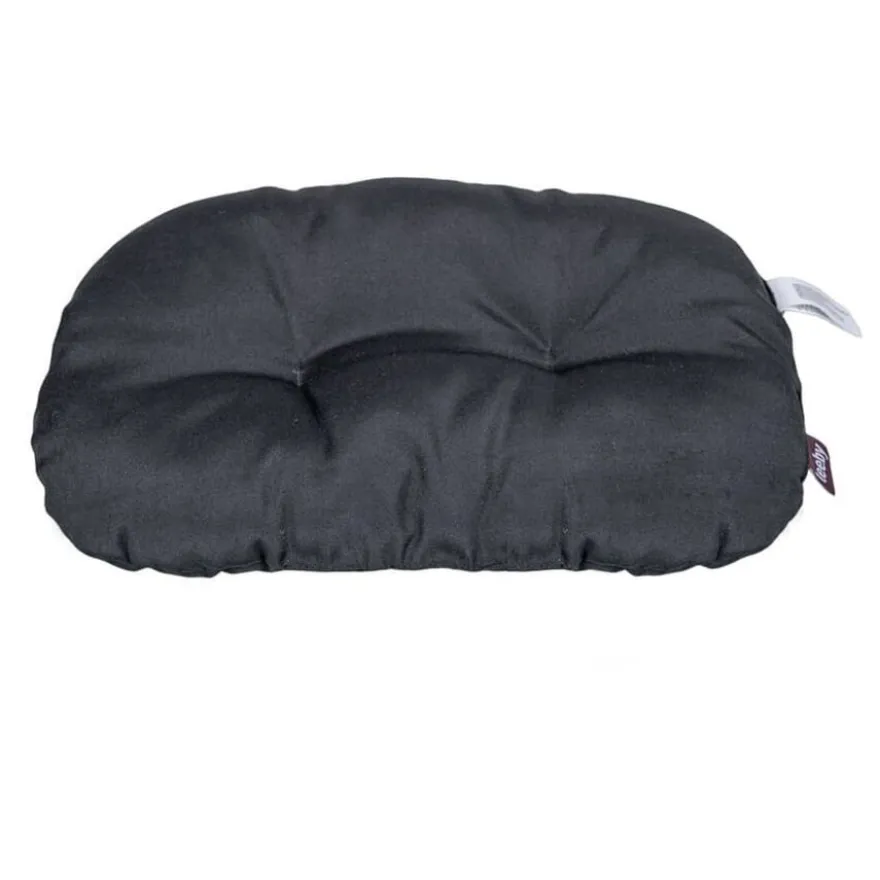 Leeby almofada oval preta para cães