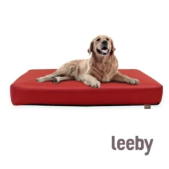 Leeby Almofada Waterproof vermelha anti-pelos vermelha para cães