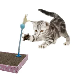 Leeby Babette Brinquedo com penas para arranhador de gatos