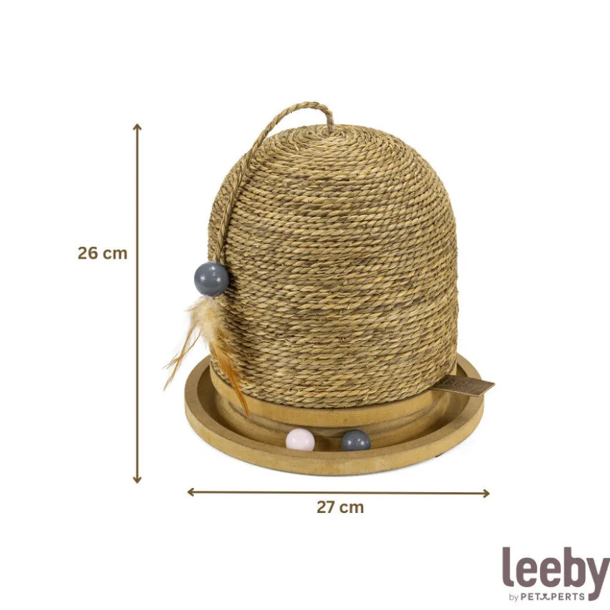 Leeby Beau arranhador redondo com brinquedo para gatos