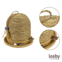 Leeby Beau arranhador redondo com brinquedo para gatos