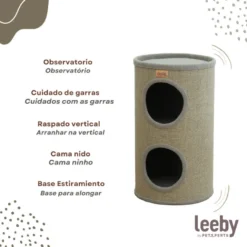 Leeby BonBon barril arranhador com cama nido para gatos