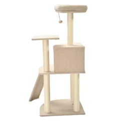 Leeby Boucle Collection árvore arranhadora com cama nido e arranhador vertical para gatos