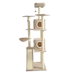 Leeby Boucle Collection árvore arranhadora XL com camas e brinquedos para gatos