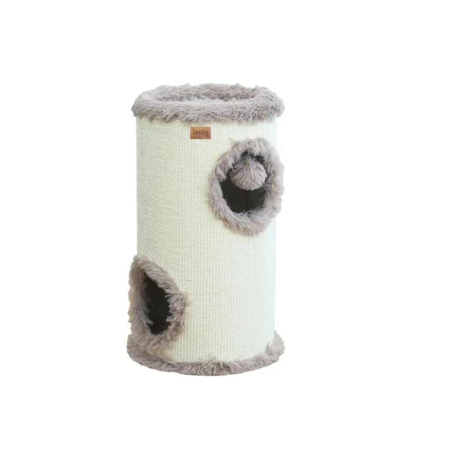 Leeby Bruno barril arranhador com cama nido e brinquedo para gatos