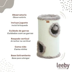 Leeby Bruno barril arranhador com cama nido e brinquedo para gatos
